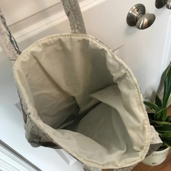 Vintage Handmade Quilted Floral Abstract Patchwork Shoulder Tote Bag - Picture 3 of 10